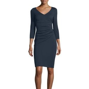 NWOT DVF Midnight Blue Sheath Dress w/ Ruching